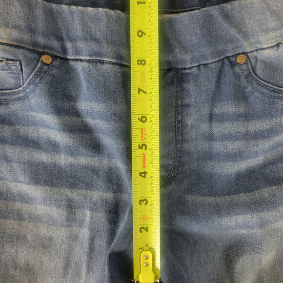 New Directions Jeans Womens 8 Blue Mid Rise Embroidered Girlfriend Pull On Denim - Picture 5 of 16